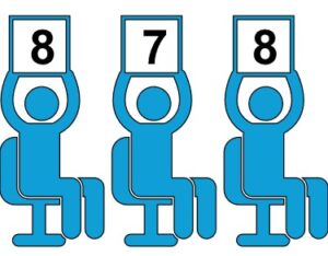 Judges holding score cards